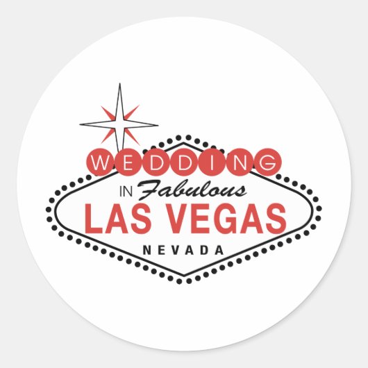 Fabulous Las Vegas Wedding Sjabloon  Ronde Sticker (Voorkant)
