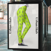 Fabulous Lime Green Fern Pattern Leggings