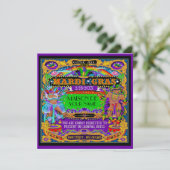 FABULOUS Mardi Gras Carnaval uitnodiging (Staand voorkant)