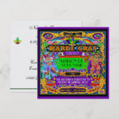 FABULOUS Mardi Gras Carnaval uitnodiging (Voorkant / Achterkant)