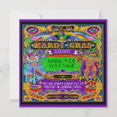 FABULOUS Mardi Gras Carnaval uitnodiging (Voorkant)