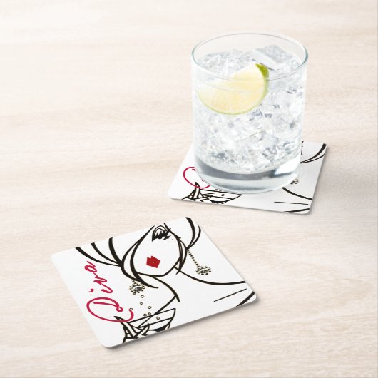 Fabulous "Martini Diva" Kartonnen Onderzetters (Insitu)