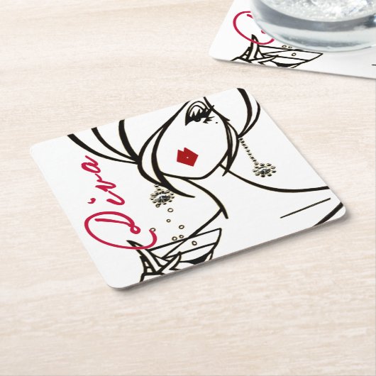 Fabulous "Martini Diva" Kartonnen Onderzetters (Schuin)