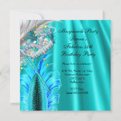 Fabulous Masquerade Party Blauwgroen Blue Kaart (Achterkant)