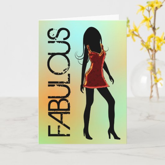 Fabulous Mode Diva Wenskaarten Kaart (Gele Bloem)