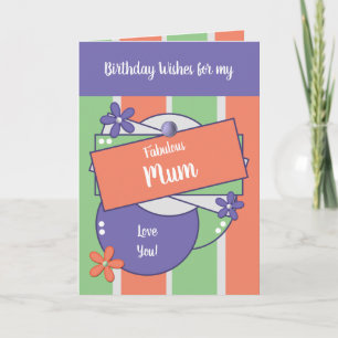 Fabulous Mum Birthday wenst groene kaart