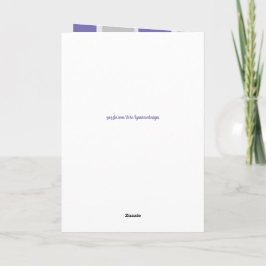 Fabulous Mum Birthday wenst paarse kaart (Achterkant)