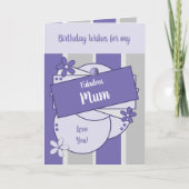 Fabulous Mum Birthday wenst paarse kaart (Voorkant)