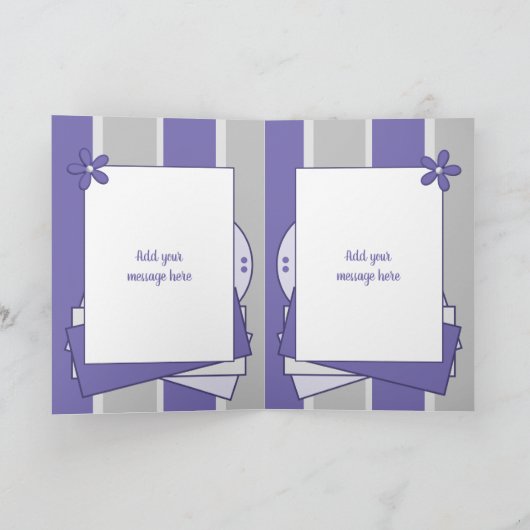 Fabulous Mum Birthday wenst paarse kaart (Binnen)