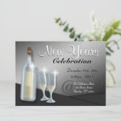 Fabulous New Years Champagne Uitnodigingen (Staand voorkant)