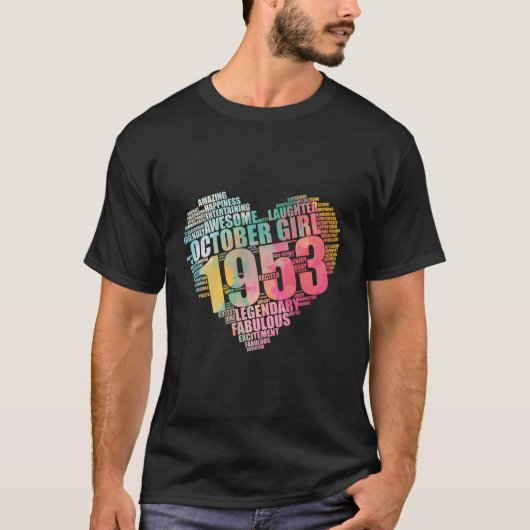Fabulous October 1953 Girl Legendary 70Th Bday Awe T-shirt (Voorkant)
