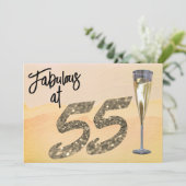 Fabulous op 55 Verjaardagsfeestje Pastel Waterverf Kaart (Staand voorkant)