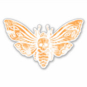 Fabulous Oranje Death's Head Moth Sticker (Voorkant)