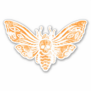 Fabulous Oranje Death's Head Moth Sticker