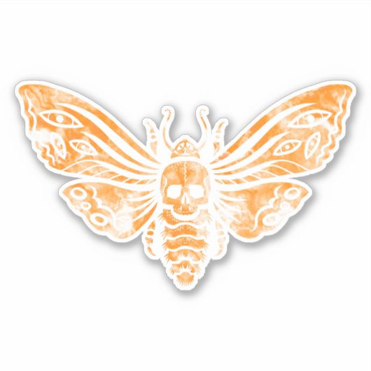 Fabulous Oranje Death's Head Moth Sticker (Voorkant)