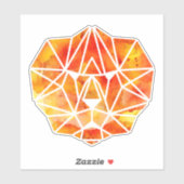 Fabulous Oranje Waterverf geometrische leeuw Sticker (Vel)