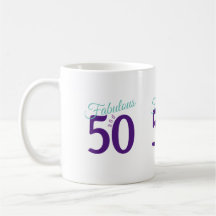 Fabulous Paars Blauwgroen Simple Modern 50th Birth