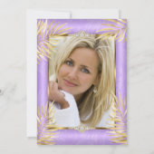 Fabulous paars diamond Gold Palms Party Kaart (Achterkant)