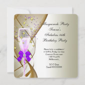 Fabulous Paars Gold Cream Black Masquerade Party Kaart (Achterkant)