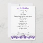 Fabulous Paars Lace White 50th Birthday Party Kaart (Achterkant)