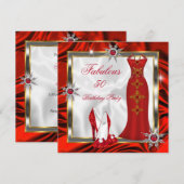 Fabulous Party Red Silver Dress Heels H8 Kaart (Voorkant / Achterkant)