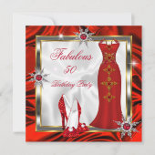 Fabulous Party Red Silver Dress Heels H8 Kaart (Voorkant)