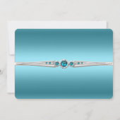 Fabulous Photo Birthday Party Blauwgroen Blue Kaart (Achterkant)