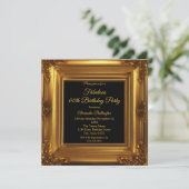 Fabulous Photo Birthday Party  Gold Lijst Kaart (Staand voorkant)