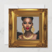 Fabulous Photo Birthday Party  Gold Lijst Kaart (Achterkant)