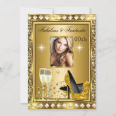 Fabulous Photo Gold Glitz Glam Hollywood Birthday Kaart (Voorkant)