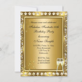 Fabulous Photo Gold Glitz Glam Hollywood Birthday Kaart (Achterkant)