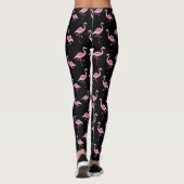 Fabulous Pink Flamingo Waterverf Patroon Leggings (Achterkant)