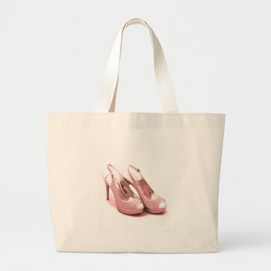 Fabulous Pink Glitter Stilettos Grote Tote Bag (Voorkant)