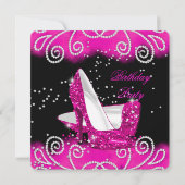 Fabulous Pink High Heels Birthday Party Kaart (Achterkant)