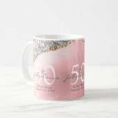 Fabulous Pink Rose Gold Glitter Birthday Koffiemok (Voorkant links)