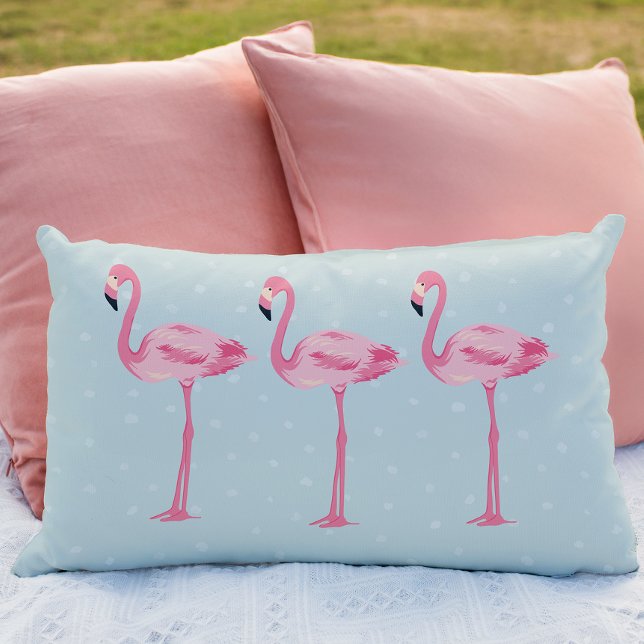 Fabulous Quirky Retro Pink Flamingos Kussen (Be a Flamingo in a flock of pigeons... )