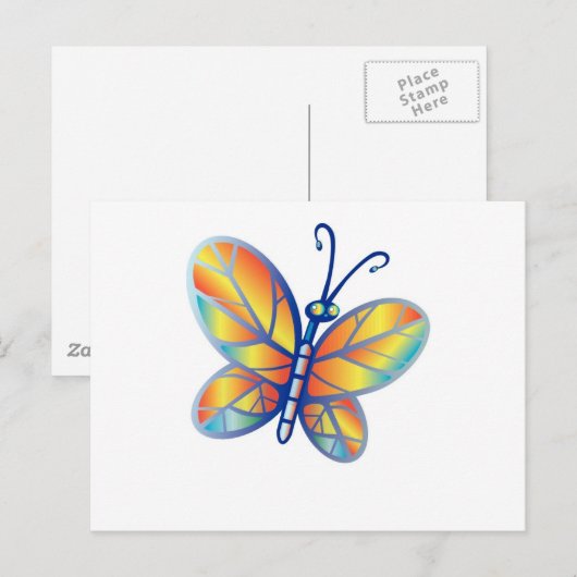 Fabulous Rainbow Butterfly Briefkaart (Voorkant / Achterkant)