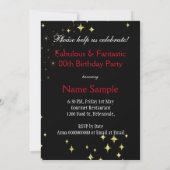 Fabulous Red Glitter Diva Birthday Party 2 Kaart (Achterkant)