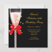 Fabulous Red Glitter Heels Black Gold Birthday Kaart (Achterkant)