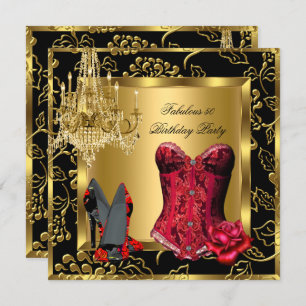 Fabulous Red Heels Chandelier Corset Roos Lace 2 Kaart