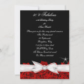 Fabulous Red Lace Black 50th Birthday Party 2 Kaart (Achterkant)