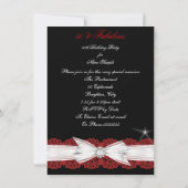 Fabulous Red Lace Black 50th Birthday Party 3 Kaart (Achterkant)