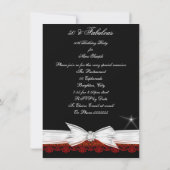 Fabulous Red Lace Black 50th Birthday Party Kaart (Achterkant)