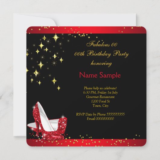 Fabulous Red op hoog niveau Gold-feestdag 2 Kaart (Achterkant)