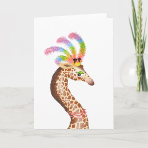 Fabulous regenboog giraffe blanco kaart