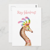 Fabulous regenboog giraffe briefkaart (Voorkant / Achterkant)