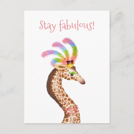 Fabulous regenboog giraffe briefkaart (Voorkant)