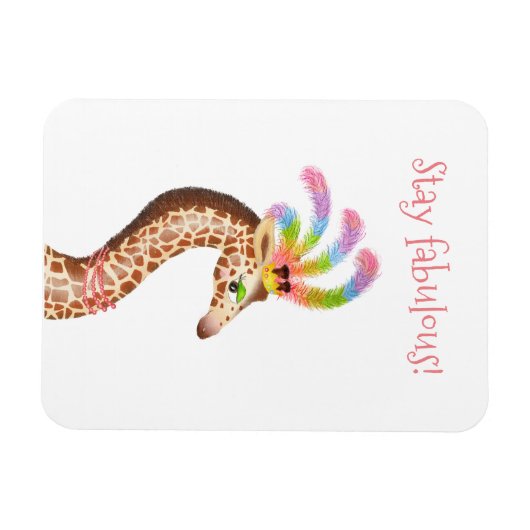 Fabulous regenboog giraffe magneet (Horizontaal)
