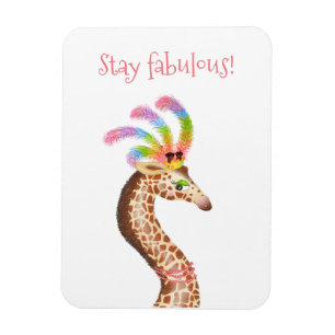 Fabulous regenboog giraffe magneet