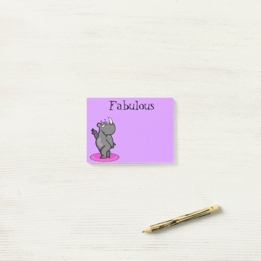 Fabulous Rhino-Cartoon Post-it® Notes (Op bureau)